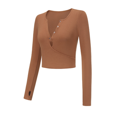 粒子狂热长袖女士V领柔软亲肤