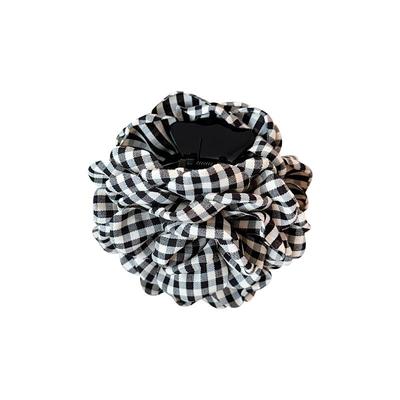 温柔格纹花朵抓夹女2025新款发夹