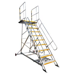 定制机场铝合金移动工作梯子安全围栏平台梯飞机检修维护登高爬梯