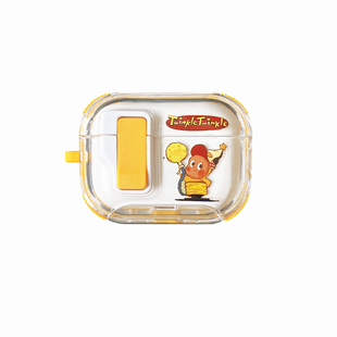 星星人【手机支架】自动弹盖Airpodspro3代保护套锁扣式软硅胶适用苹果AirPods4耳机壳ins创意可爱卡通二三四