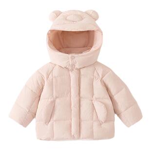 女童羽绒服2025新款高充绒量女宝宝90白鸭绒童装冬季加厚羽绒外套