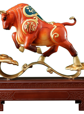 福运如意铜牛摆件开店开业礼物