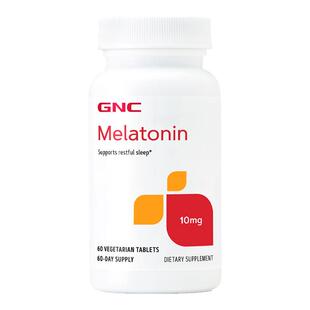 美国GNC褪黑素10mg60片melatonin松果体素美乐通老年人助眠倒时差