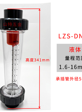 余姚远大PVC转子流量计LZS-DN40 50 65浮子液体水直插式污水处理