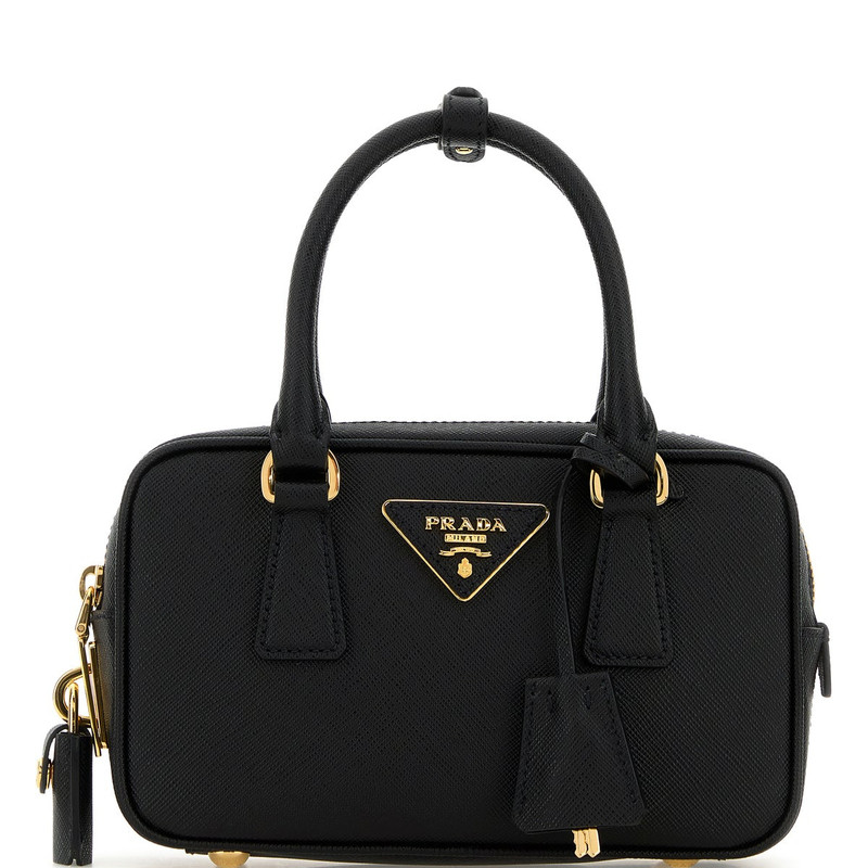 PRADA 普拉达女士迷你Bauletto黑真皮手提包26早春新款意大利代购