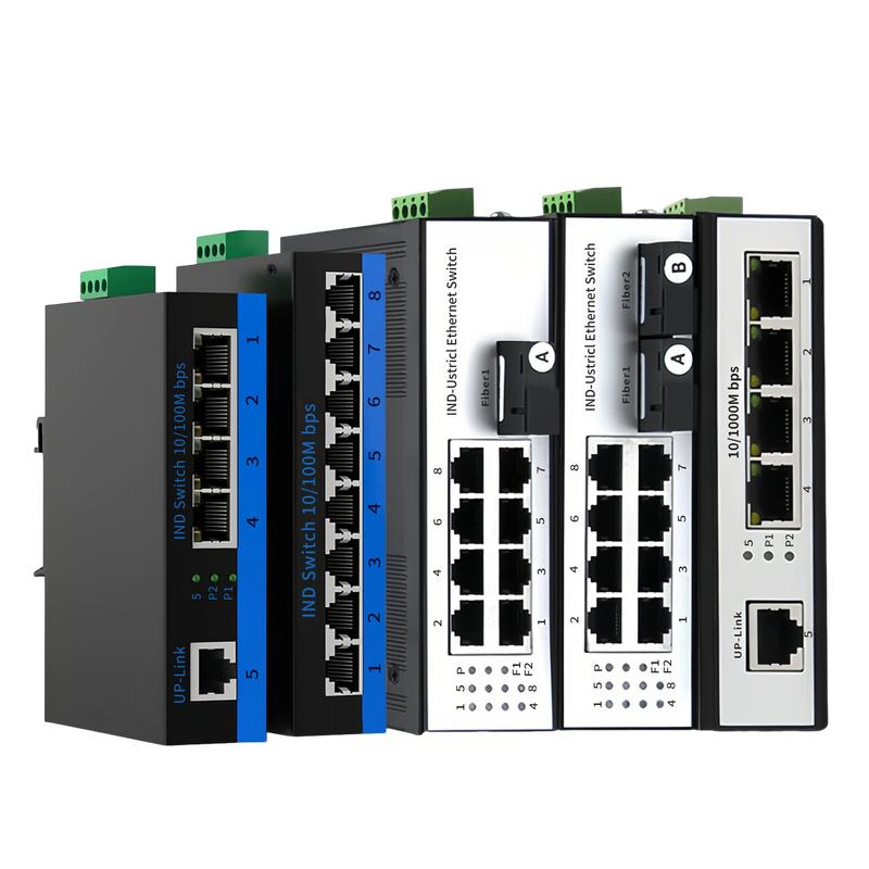 三堡工业级百兆5口光纤收发器