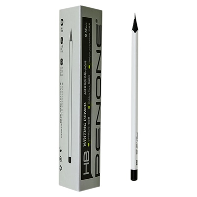 PENONE小纯正系列铅笔黑木白杆微晶石墨芯防啃咬不易断正姿铅笔优质软椴木笔身小学三年级开学礼物三角杆铅笔