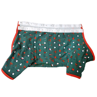 狗狗新衣服包肚护肚子母狗绝育服断奶服圣诞装纯棉防尘舔薄四脚衣