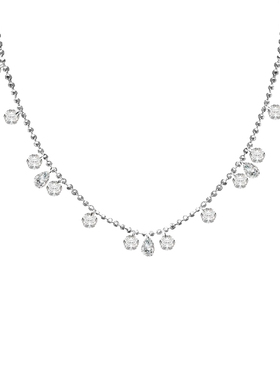 泪碎星河小圆钻片流苏项链女