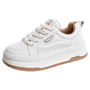 真皮厚底全牛皮板鞋女2025新款秋冬加绒韩版百搭小白鞋休闲面包鞋