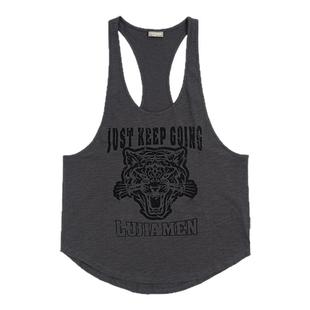 鹿家门新款肌肉健身工字背心男运动国潮虎头训练大码背心T恤夏季