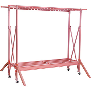 阳台衣架挂晒凉晾衣架杆落地可收缩折叠室内室外卧室省空间家用