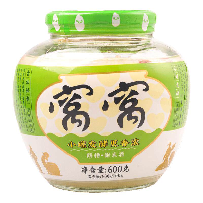 四川巨龙窝窝醪糟600g瓶装甜酒酿米酒无添加蔗糖农家糯酒小罐发酵