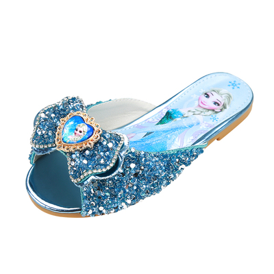 爱莎公主女童夏季水晶拖鞋