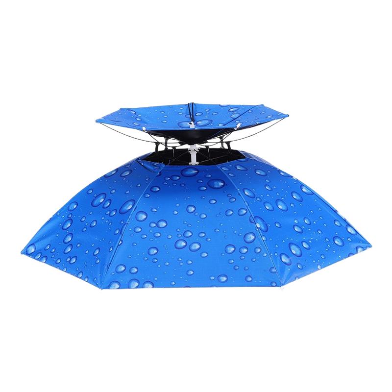伞帽头戴式雨伞斗笠钓鱼伞防晒折叠头顶雨伞户外便携式钓鱼遮阳伞