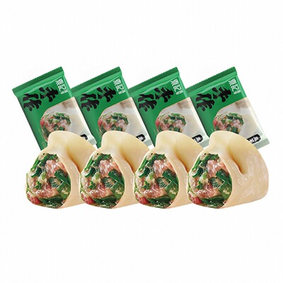 袁记味享韭菜鲜肉饺早餐