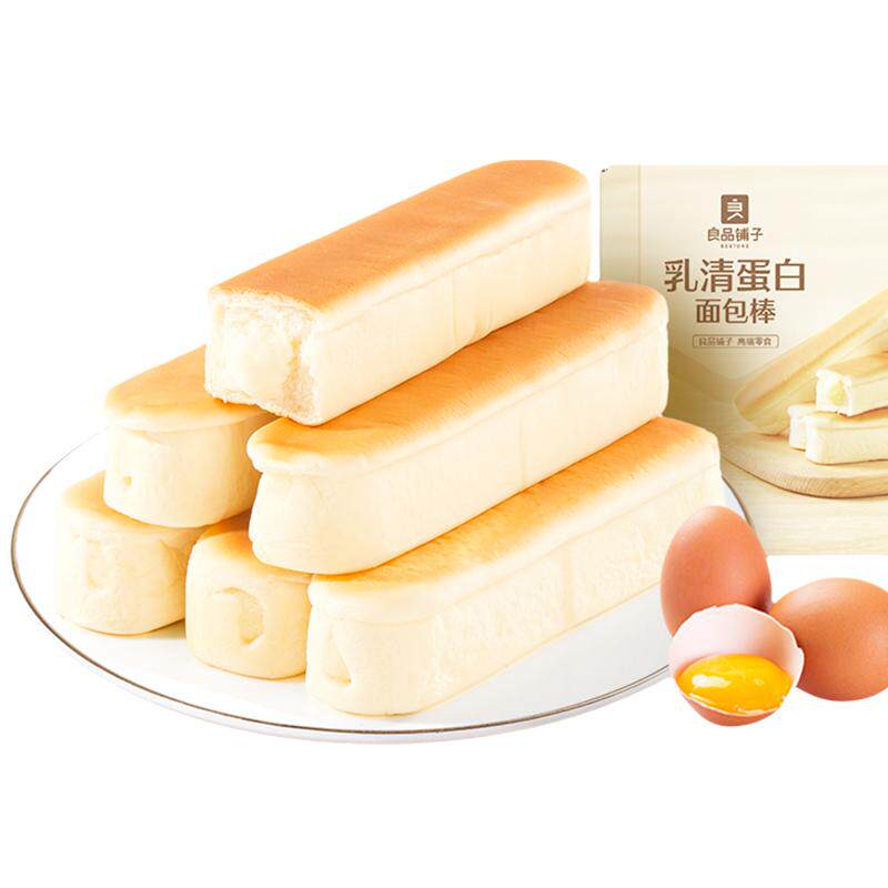 良品铺子乳清蛋白面包棒500g早餐