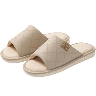 远港高级感防臭麻布皮拖鞋女士春夏季室内家用防滑居家四季防水男