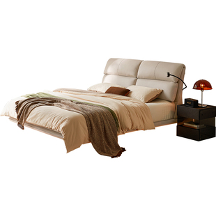 林氏KIDS家居真皮床多功能可调节软包悬浮床主卧双人床林氏木业