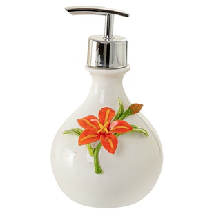 创意陶瓷萱母草乳液瓶按压器卫生间沐浴露洗发水洗手液分装瓶高档