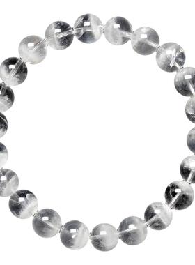 天然水晶手串白幽灵白水晶手链女