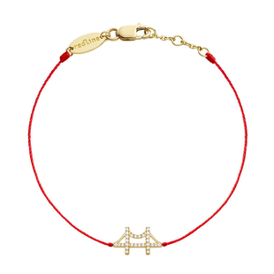 redline/红绳新款女士手链Golden Gate18K金镶钻金门大桥幸运手绳