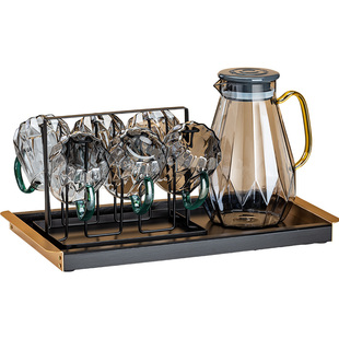 轻奢高级感玻璃杯套装家用耐高温泡茶杯客厅待客喝水杯子水壶水具