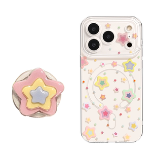 优思顿适用苹果17promax手机壳iphone17超火16新款17air全包14彩色星星13防摔12磁吸透明15pro带支架17pro套