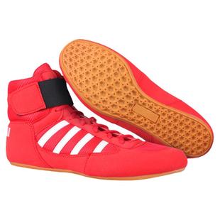 新款专业摔跤鞋深蹲拳击鞋男女训练鞋透气魔术贴耐穿儿童格斗搏击