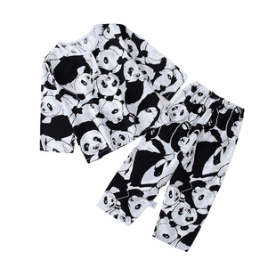 春季儿童棉绸睡衣男童空调服女童绵绸宝宝长袖居家服薄款亲子套装