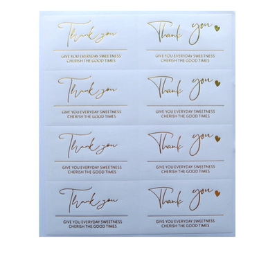 感谢字样烫金包装封口贴回礼贴纸