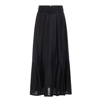 FIVEPLUS高腰碎花天丝半身A字裙