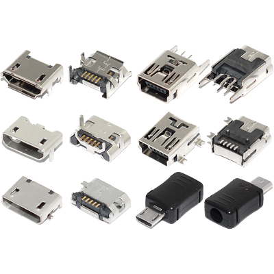 母座直插弯针立式迷你usb接口