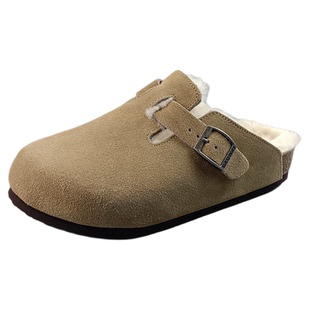 岛外DAOWAI勃肯鞋半包头加绒羊毛软木拖休闲复古boston博肯鞋男女
