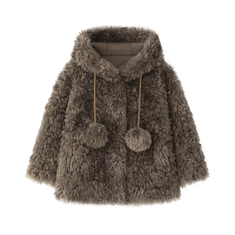 儿童皮草外套女童仿羊羔毛上衣