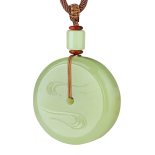 玉说和田玉平安扣吊坠男女款玉坠黄玉璧青云直上玉扣玉佩玉石挂件