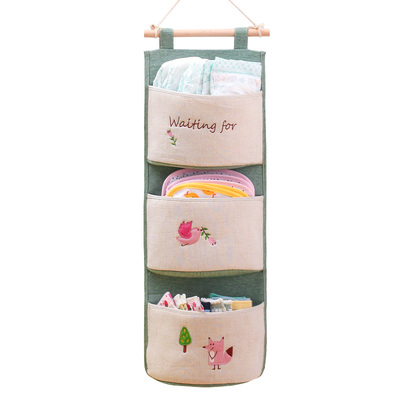 大容量布艺门收纳挂袋墙上储物