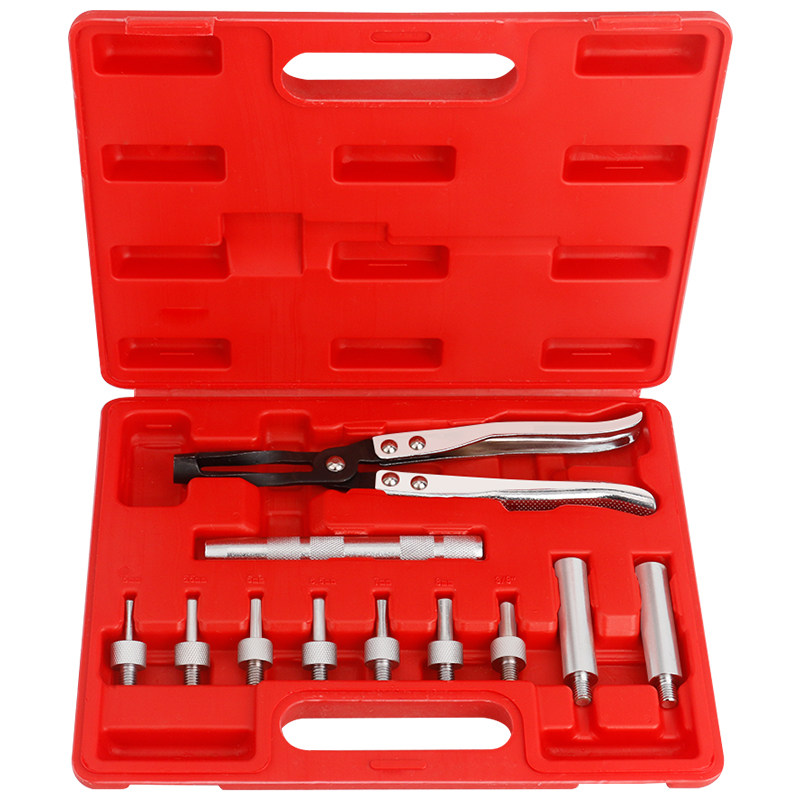 气门油封拆装钳工具安紧置弹簧拔取钳子汽车维修套装免拆式凡尔钳