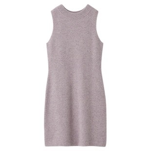 SNIDEL2025秋冬新品简约百搭纯色圆领无袖针织连衣裙SWNO255011