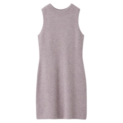 SNIDEL2025秋冬新品简约百搭纯色圆领无袖针织连衣裙SWNO255011