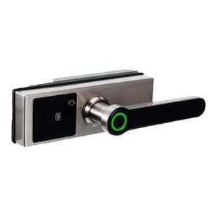 玻璃门指纹密码锁办公室高隔断智能门锁刷卡执手锁电子智能门禁锁