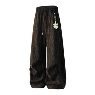 VIISHOW卡其色小狗刺绣羊羔毛棉裤男冬季加厚保暖防寒休闲长裤子