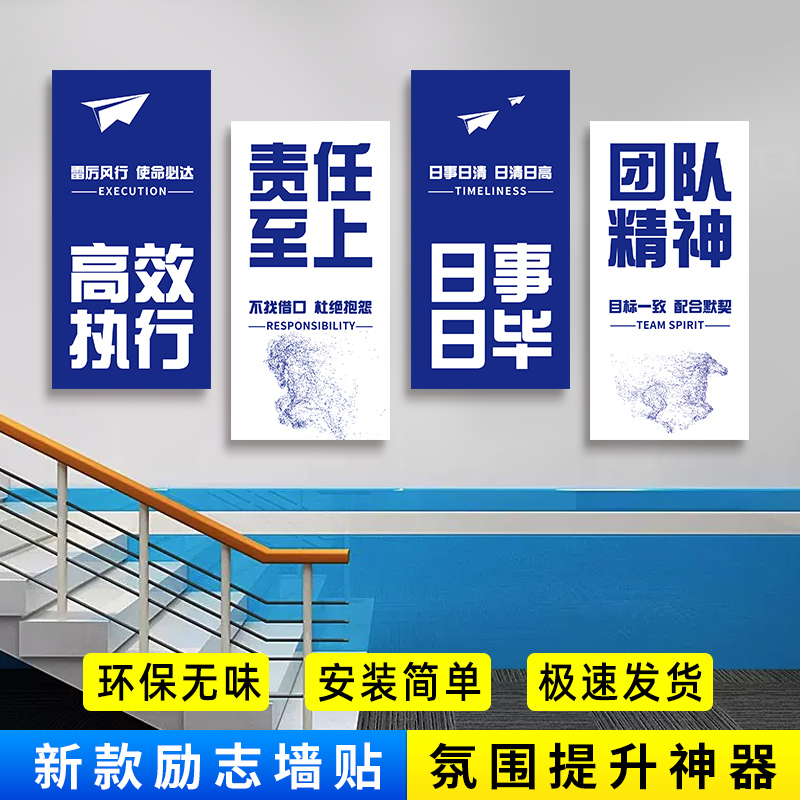 办公室墙面装饰网红励志语录标语挂牌企业文化公司会议室背景布置