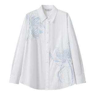 播倪妮同款国风中式淡人衬衫女25春秋新款气质宽松衬衣BDS1CD1402