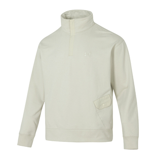 安德玛UA官方男装新款半拉链运动服立领宽松卫衣套头衫1387976