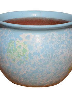 大口径透气粗陶圆形花盆30cm