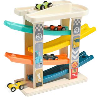 特宝儿益智滑翔轨道车滑梯停车场1-2岁男孩女宝宝儿童玩具小汽车