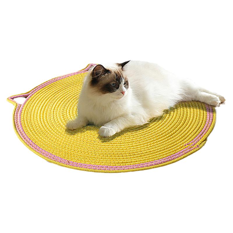 夏天网红猫抓板猫抓垫猫咪用睡垫耐磨耐抓不掉屑编织棉绳猫咪爬垫