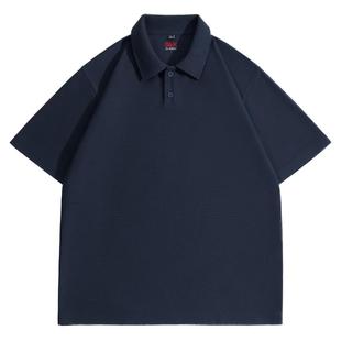 班尼路S&K系列华夫格POLO衫短袖男款夏季藏青色男士通勤翻领体恤A