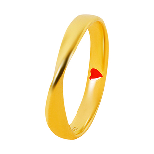 黄金戒指999足金莫比乌斯环情侣对戒新款实心闭口按克纯金女男